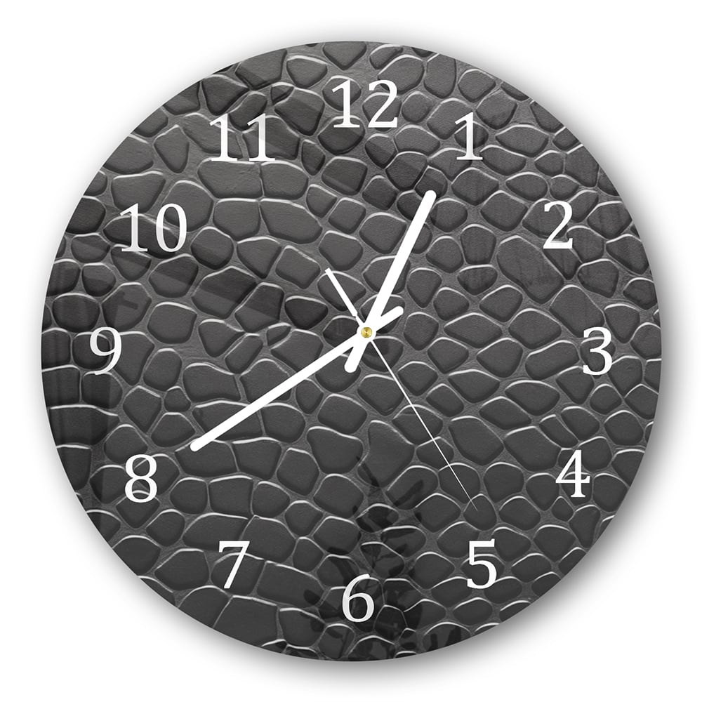 Wanduhr Rund - Nahaufnahme Leder