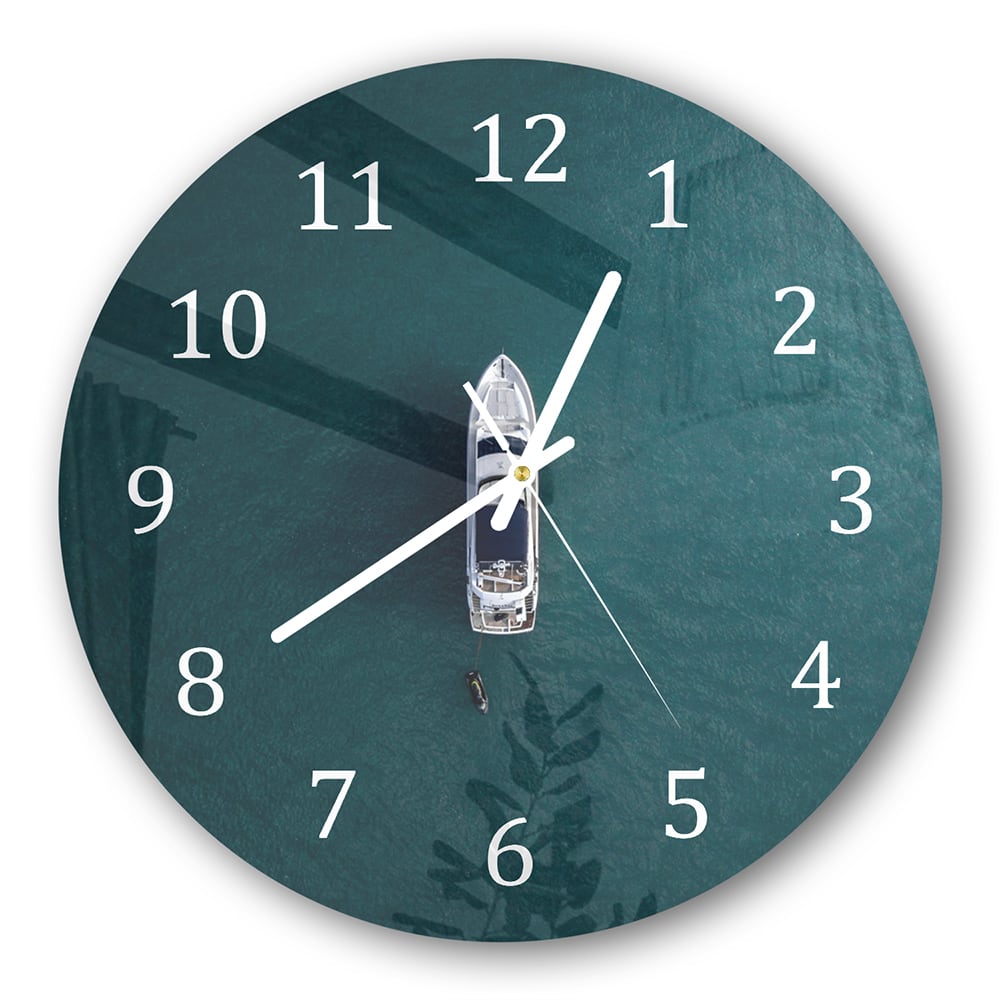 Wanduhr Rund - Jacht im Ozean