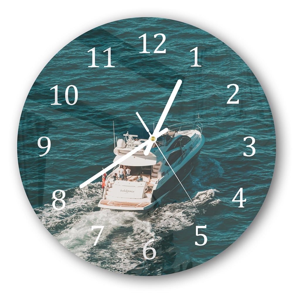 Wanduhr Rund - Jacht auf dem Wasser