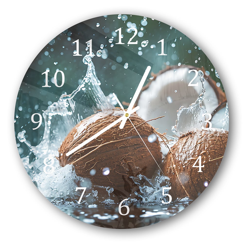Wanduhr Rund - Kokos-Splash