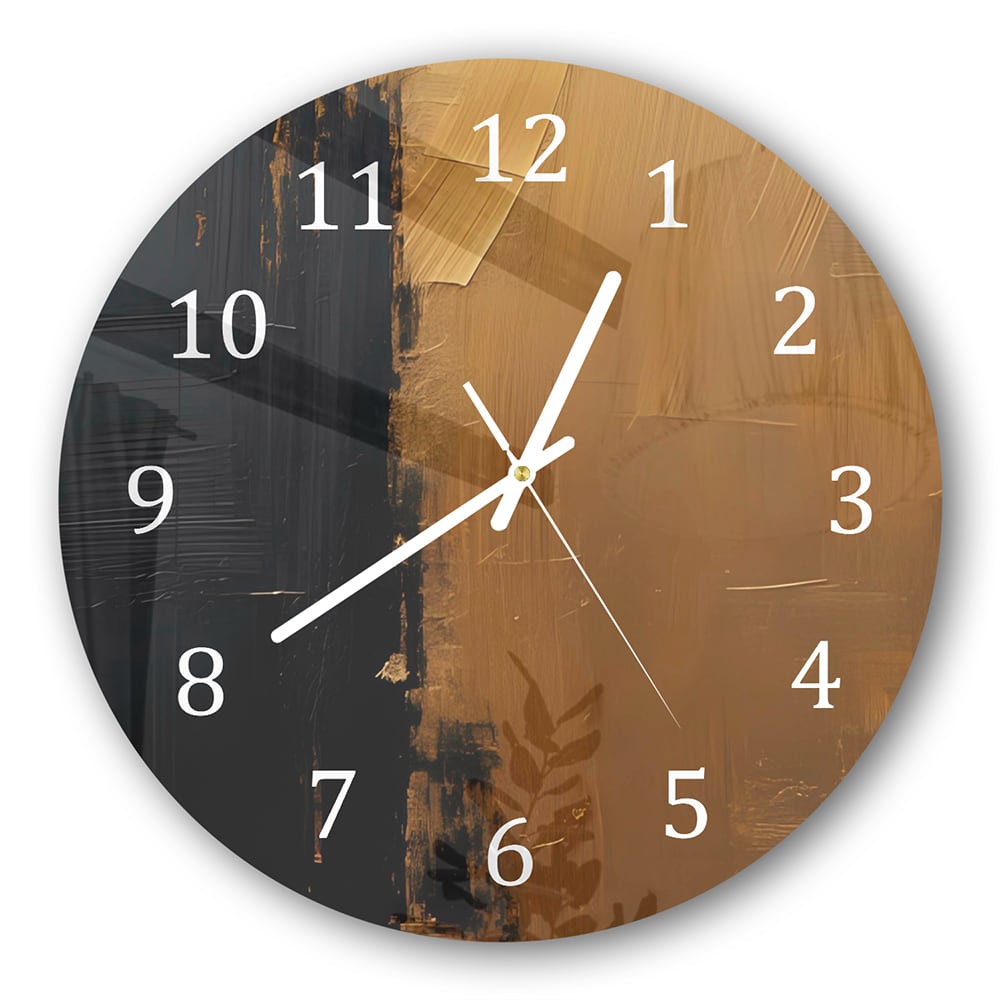 Wanduhr Rund - Goldene Streifen