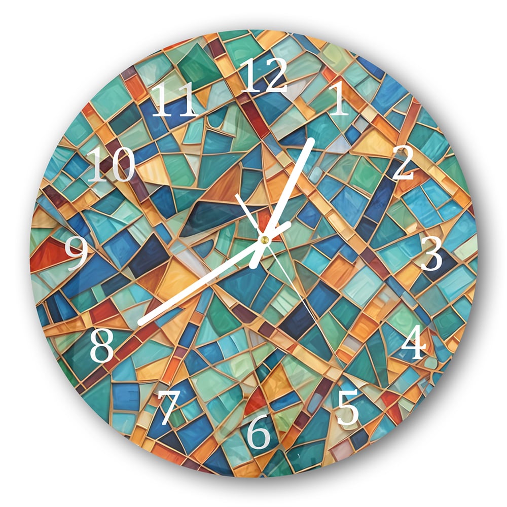 Wanduhr Rund - Mosaik-Textur