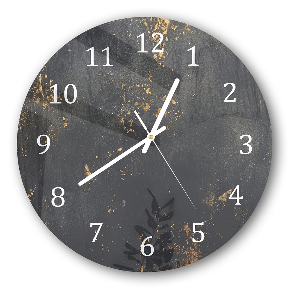 Wanduhr Rund - Goldstaub auf rauer Textur