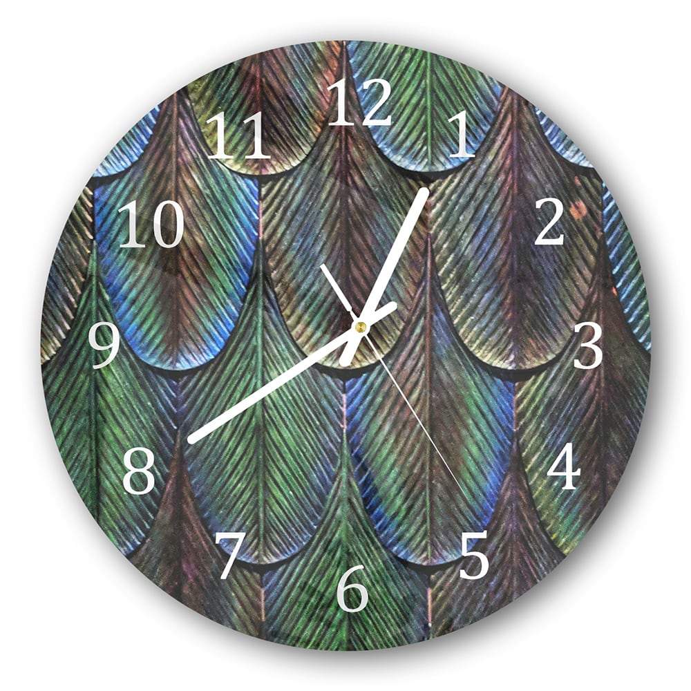 Wanduhr Rund - Blättertextur