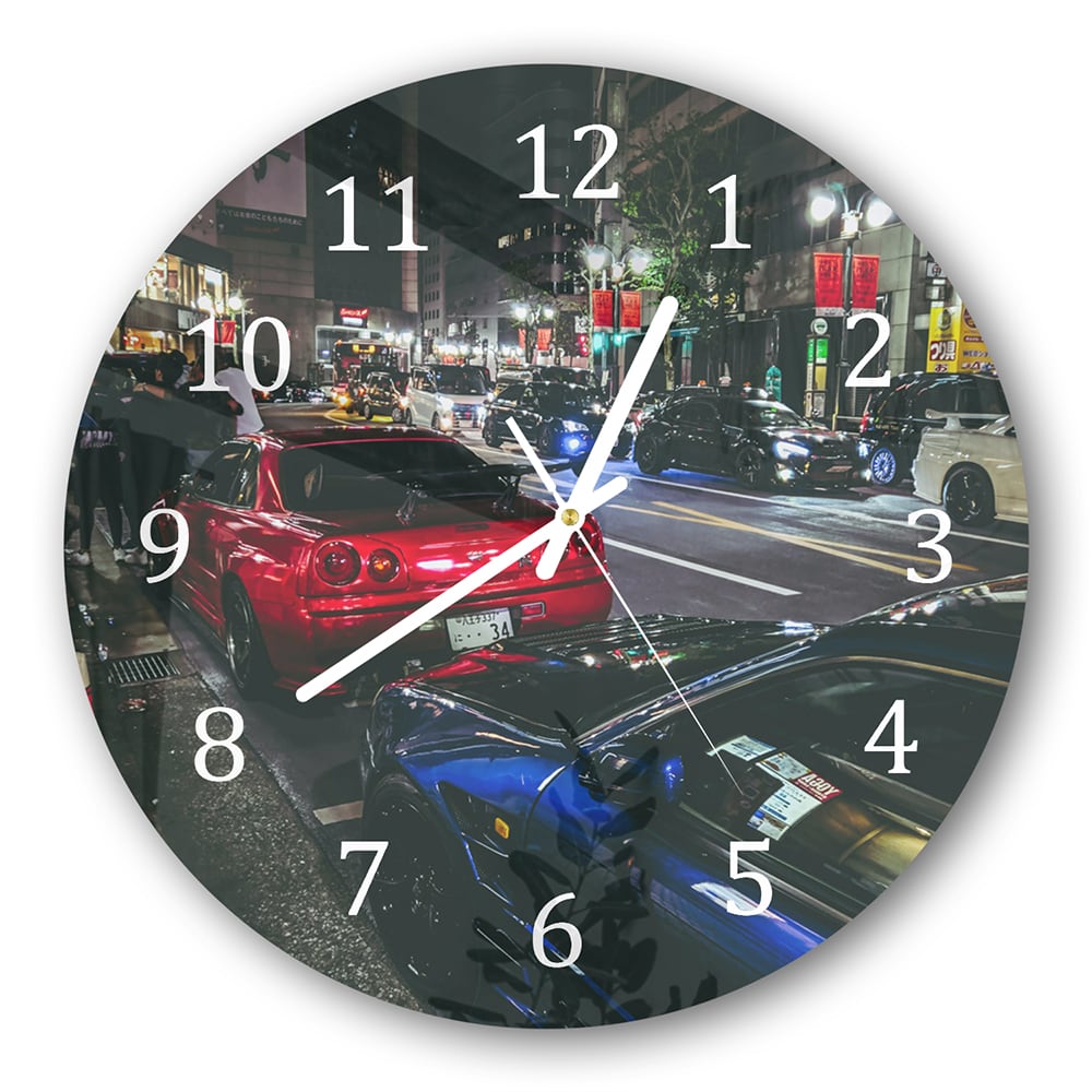 Wanduhr Rund - Japanische Autos