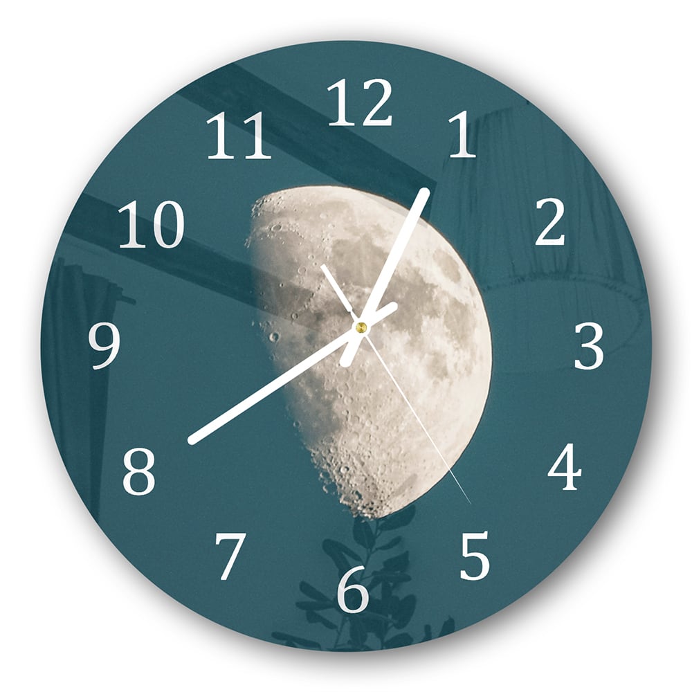 Wanduhr Rund - Halbmond