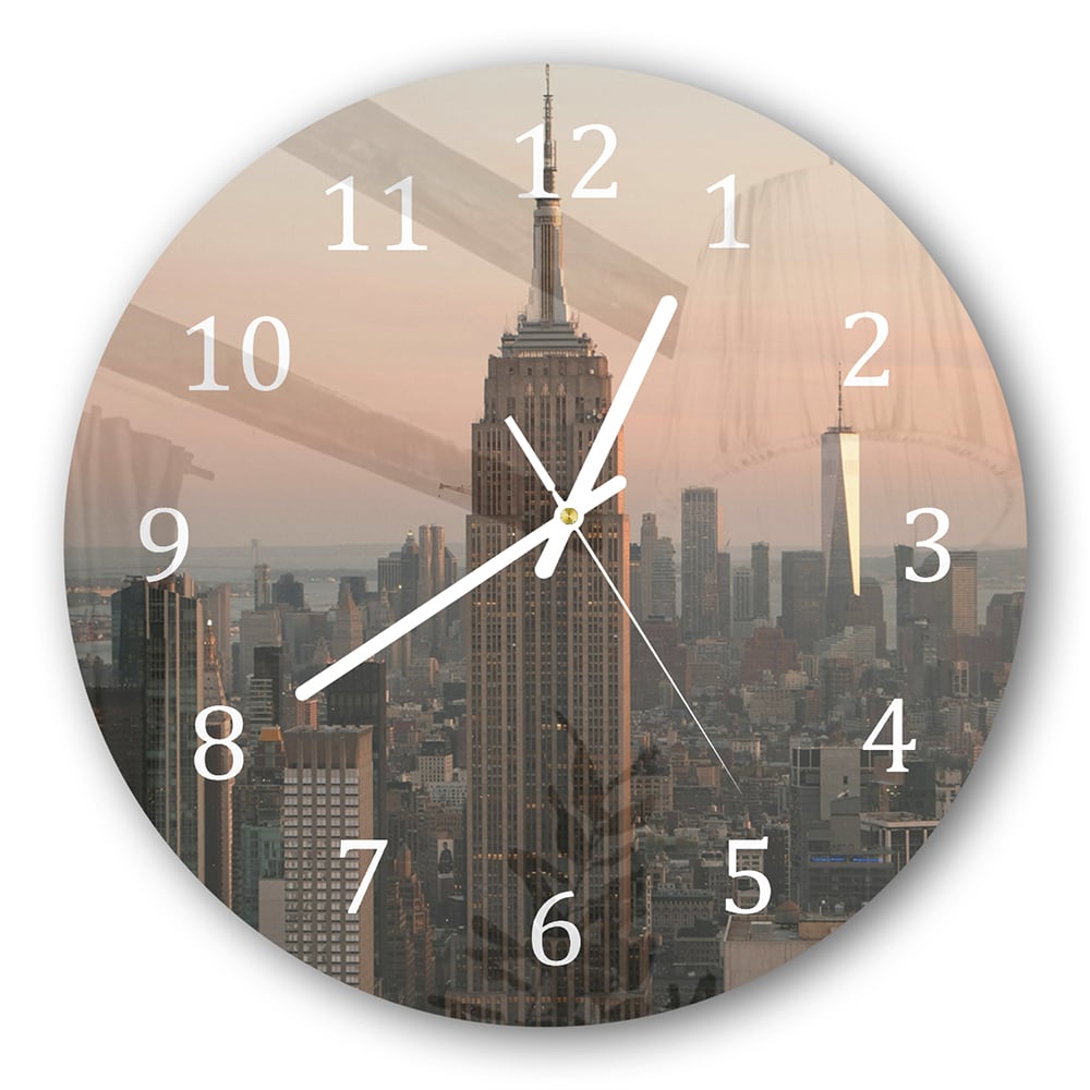 Wanduhr Rund - Manhattan Skyline