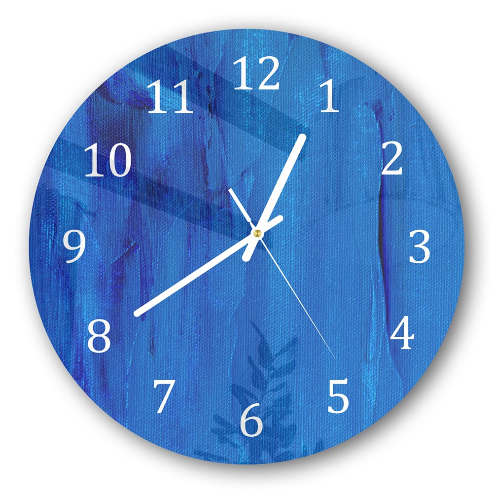 Wanduhr Rund - Blaue Abstraktion