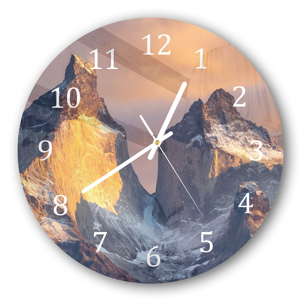 Wanduhr Rund - Hohe raue Berge