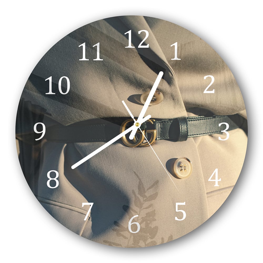 Wanduhr Rund - Gucci-Gürtel