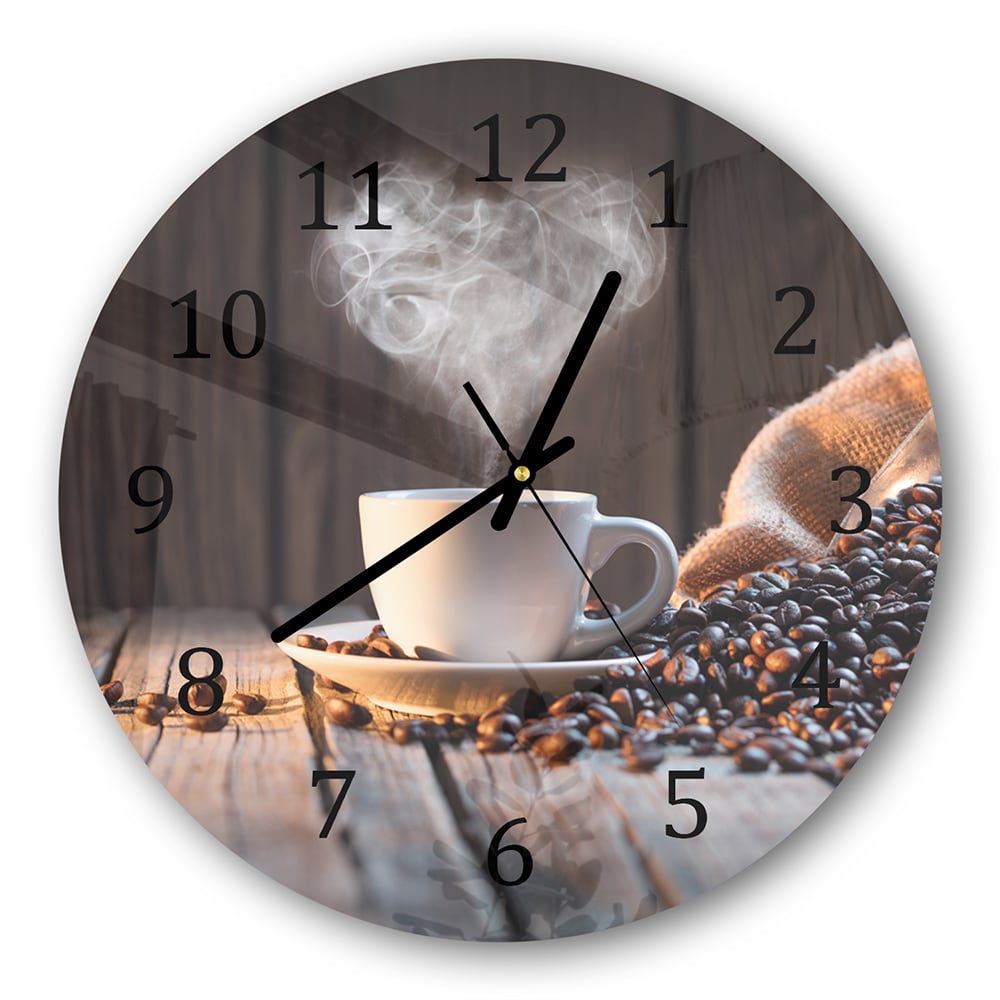 Wanduhr Rund - Kaffee-Moment