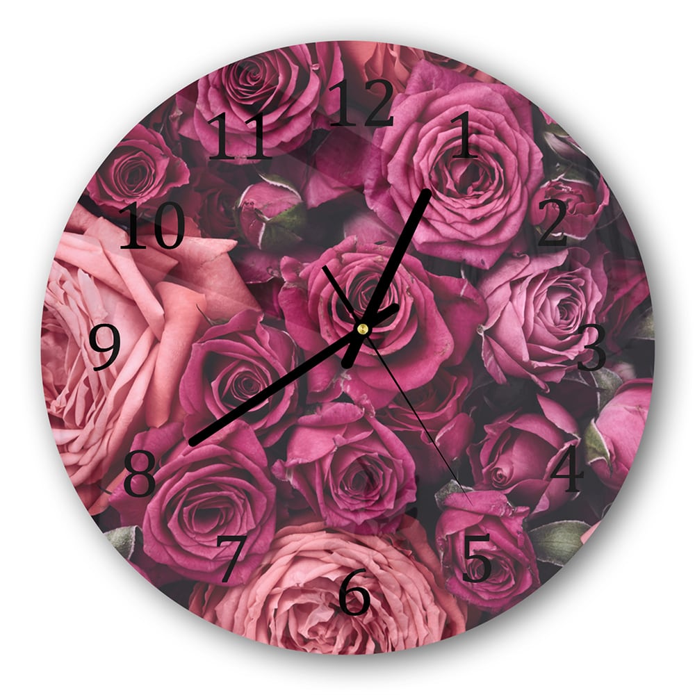 Wanduhr Rund - Hintergründe von Rosen