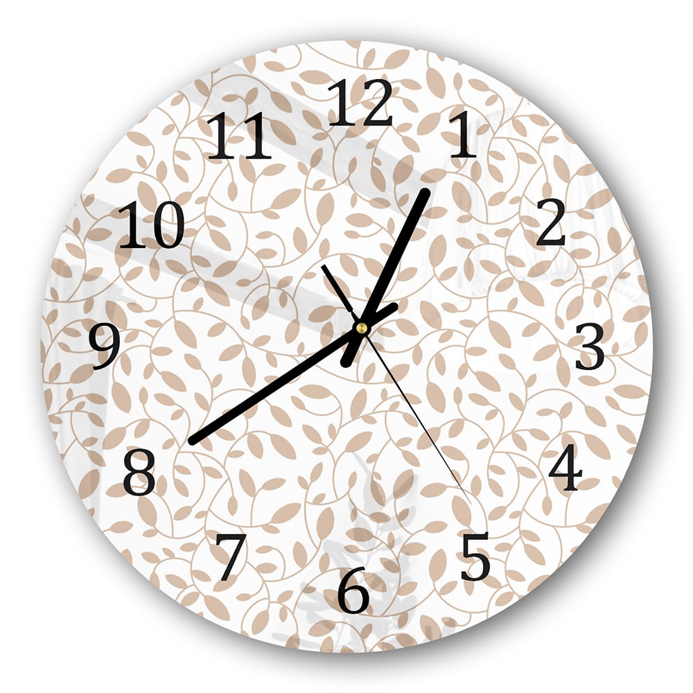 Wanduhr Rund - Nahtloses Blumenmuster