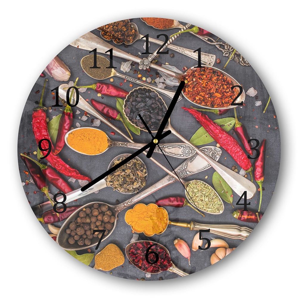 Wanduhr Rund - Gewürzmischung auf Stein