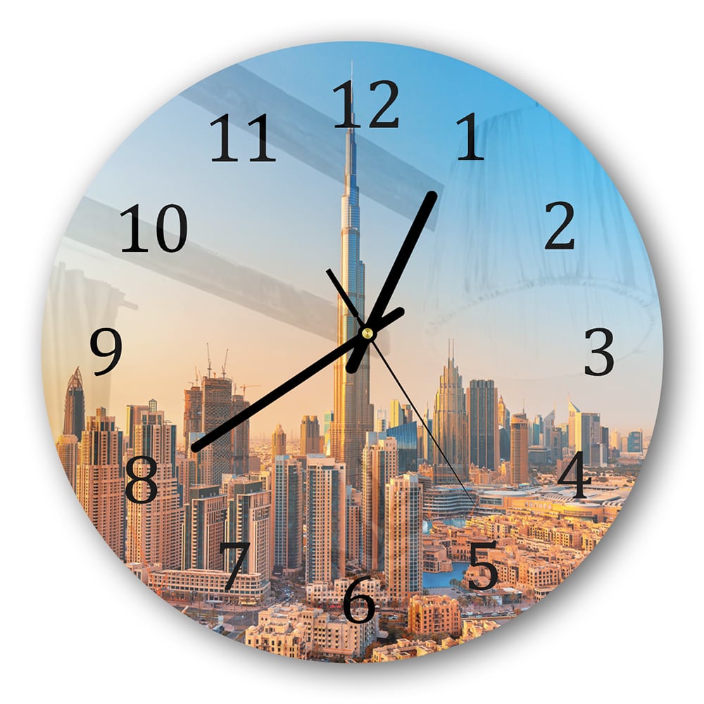 Wanduhr Rund - Sonnenuntergang in Dubai