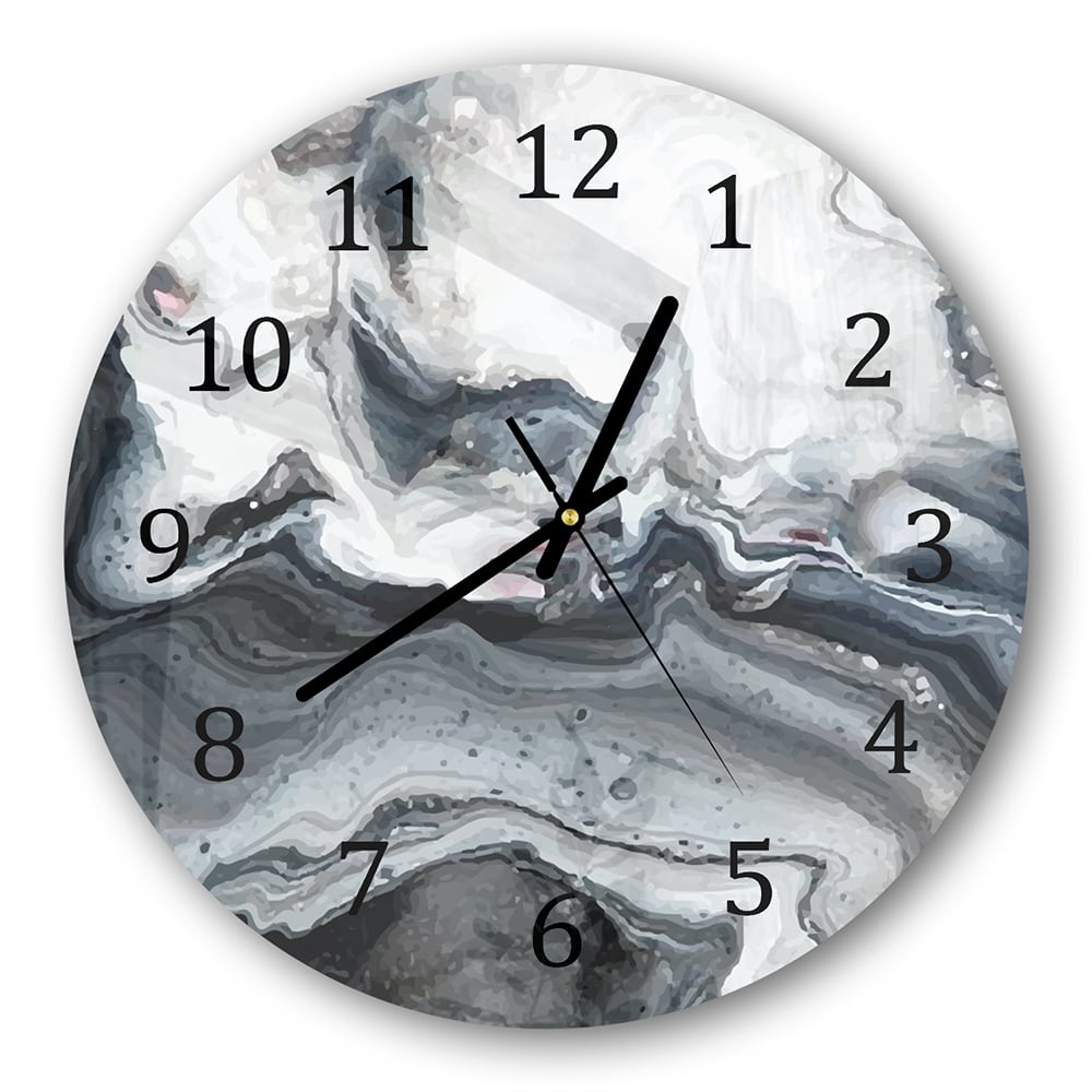 Wanduhr Rund - Marmor-Wellenmuster