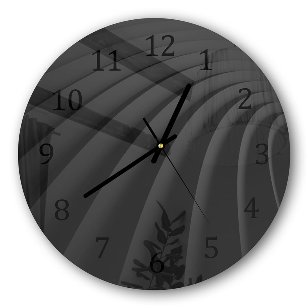 Wanduhr Rund - Luxuriöse schwarze Linien