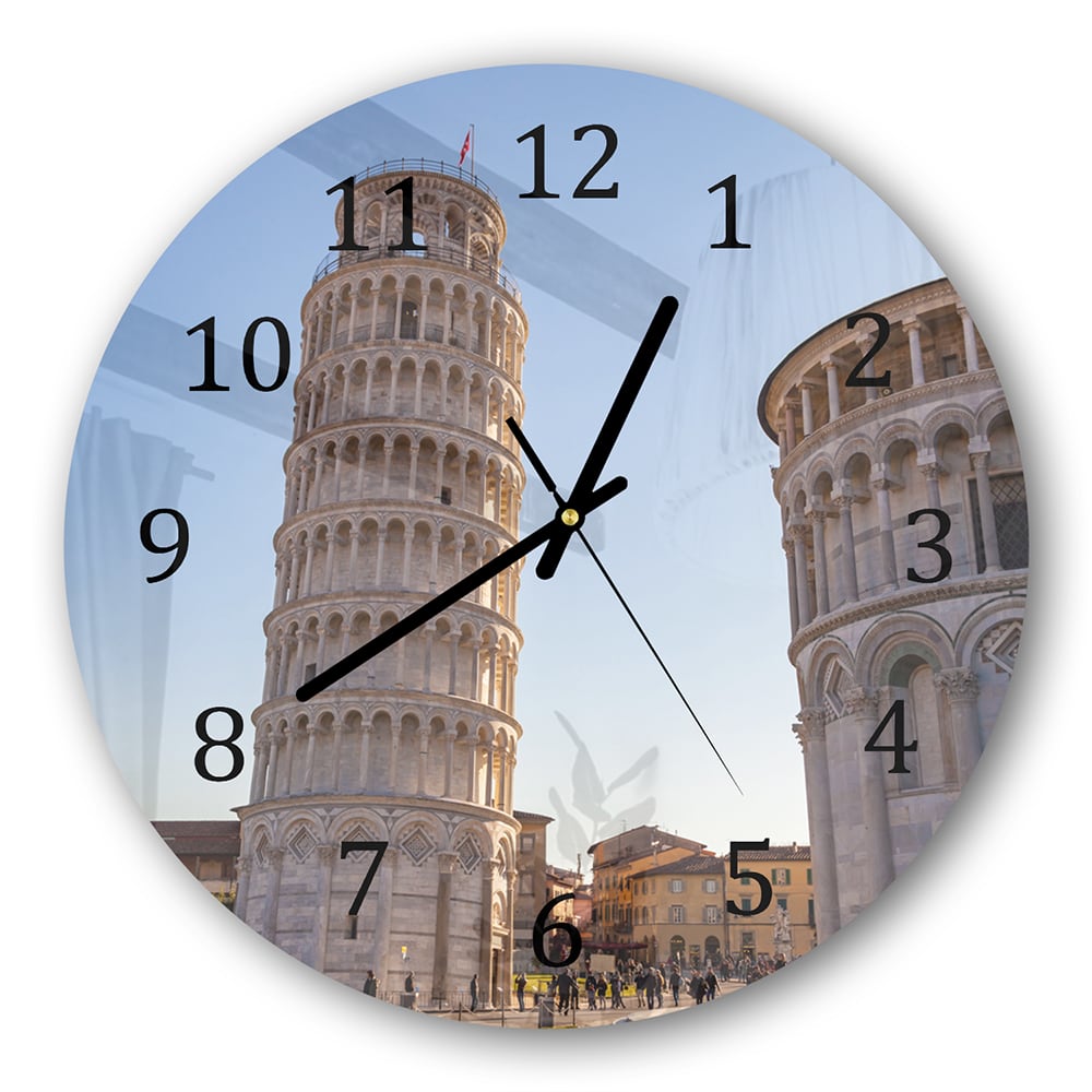 Wanduhr Rund - Der Berühmte schiefe Turm von Pisa