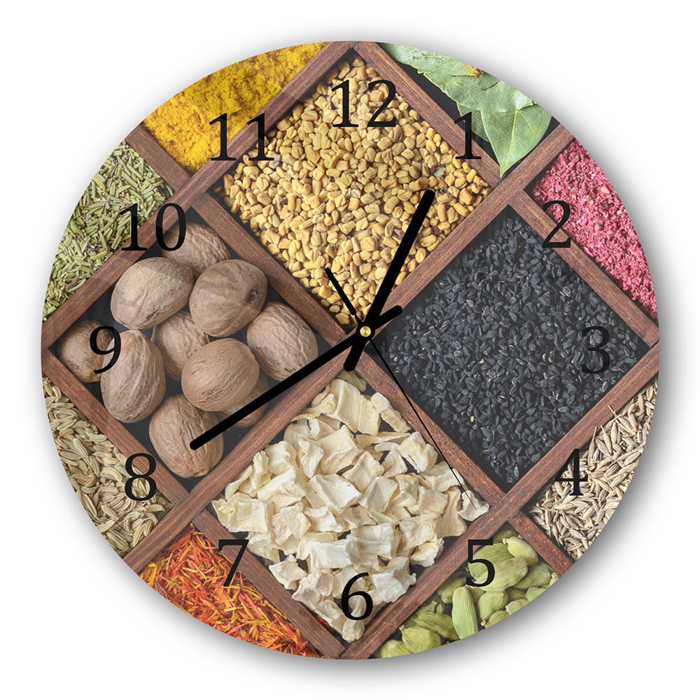 Wanduhr Rund - Gewürze-Mosaik