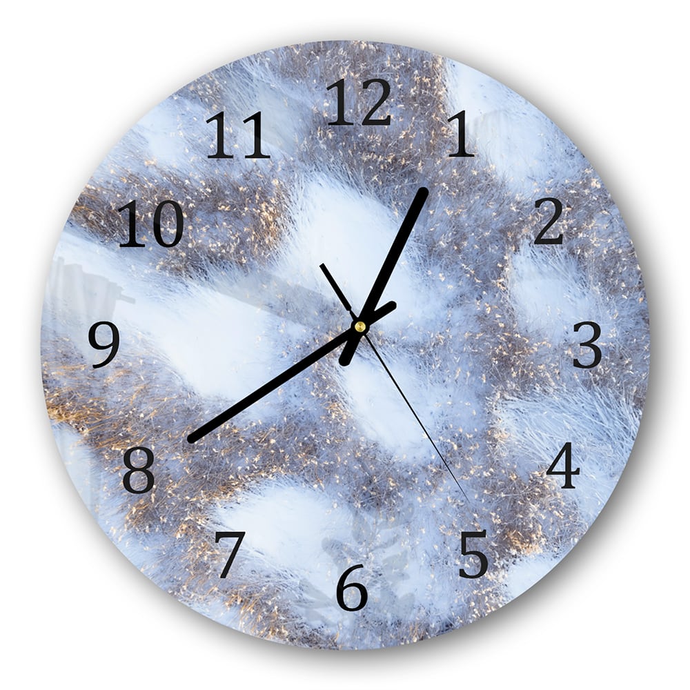 Wanduhr Rund - Gefrorene Wiesenlandschaft