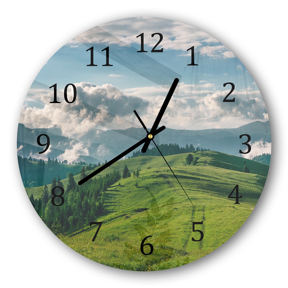 Wanduhr Rund - Hoch in den Bergen