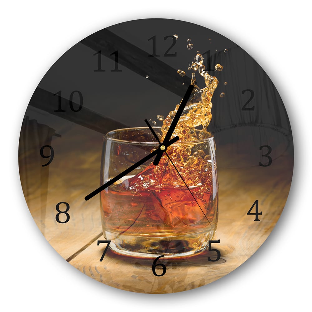 Wanduhr Rund - Whisky-Splash