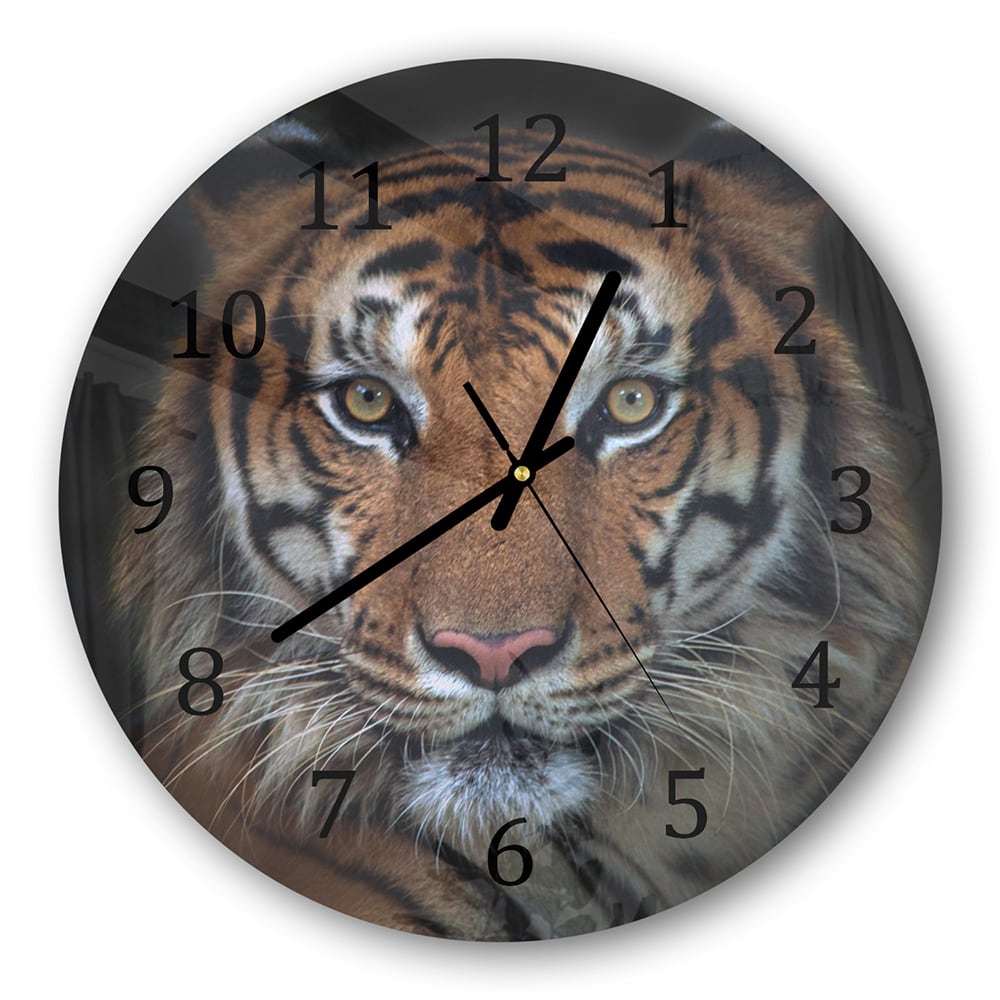 Wanduhr Rund - Sumatra böser Tiger