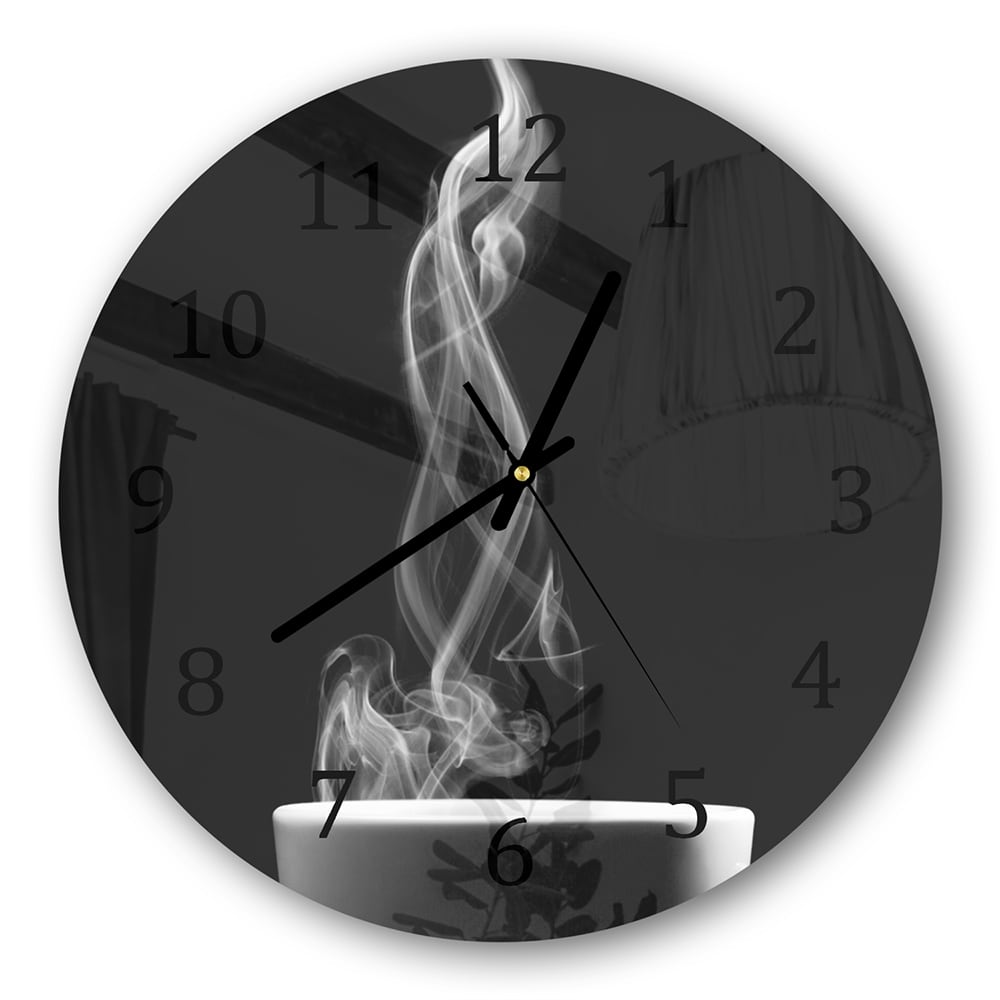 Wanduhr Rund - Kaffee mit Dampf