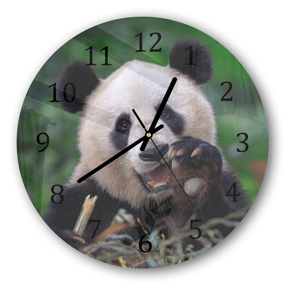 Wanduhr Rund - Glücklicher Panda