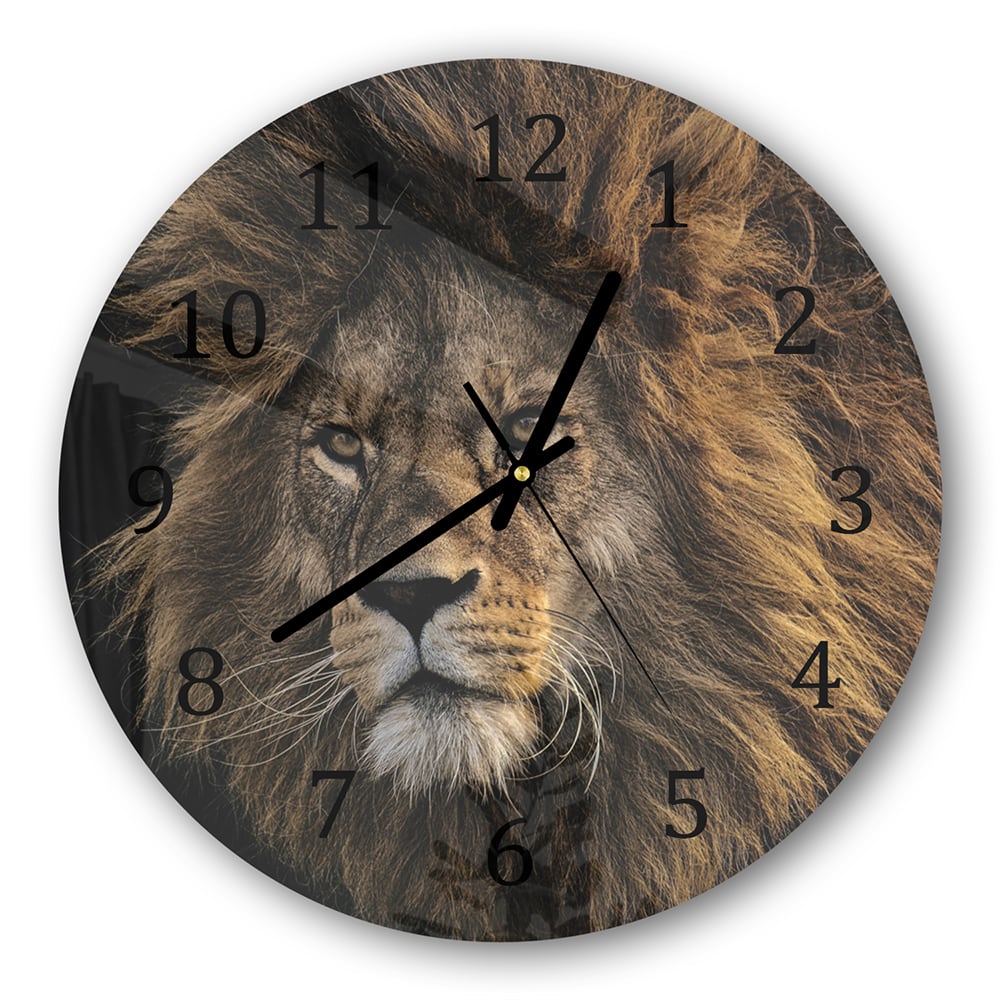 Wanduhr Rund - Löwe im Schatten