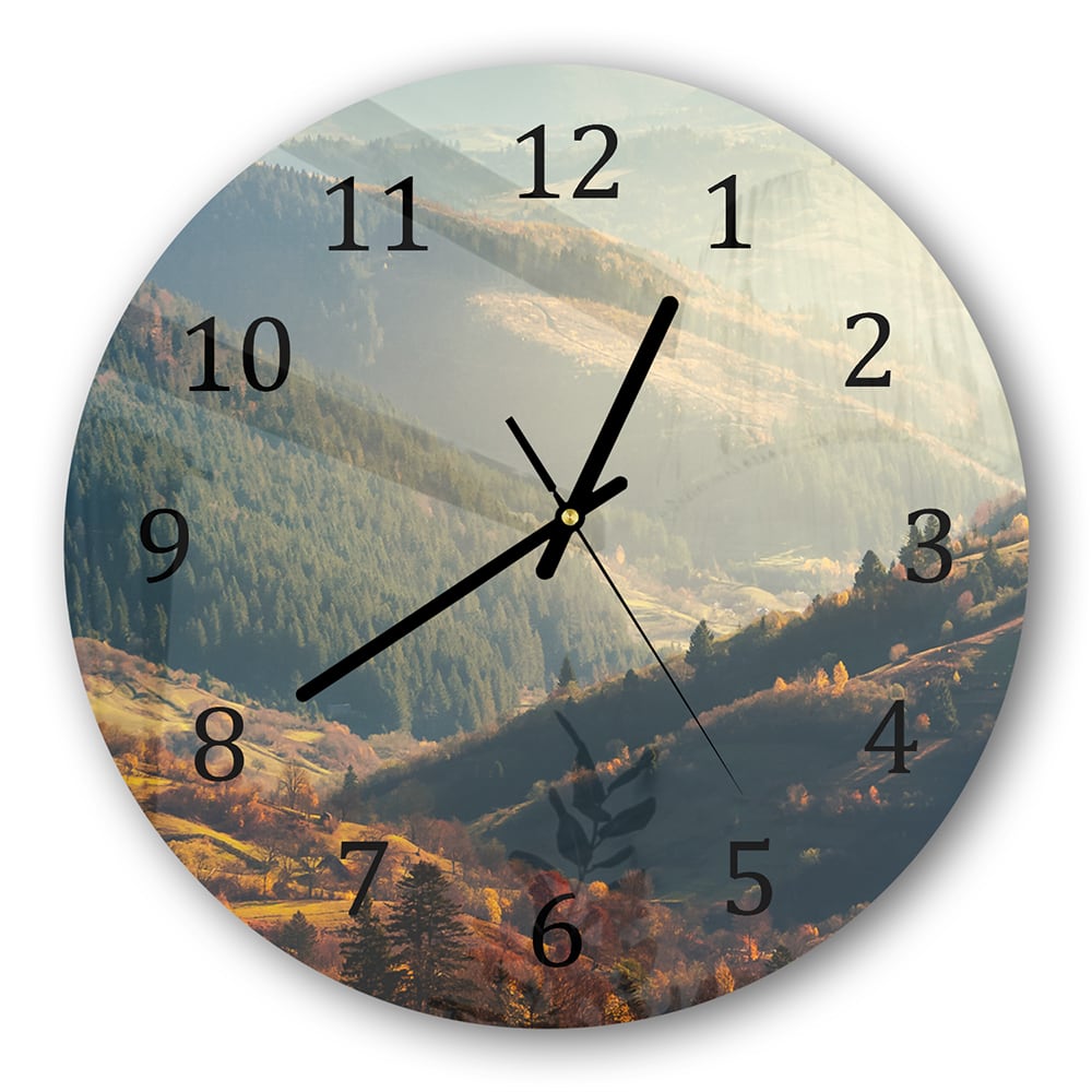 Wanduhr Rund - Herbst in den Bergen
