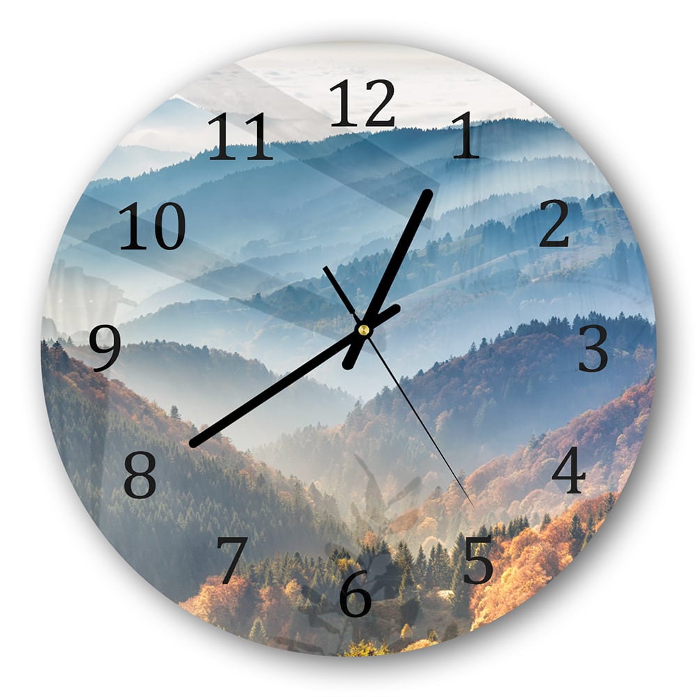 Wanduhr Rund - Berglandschaft