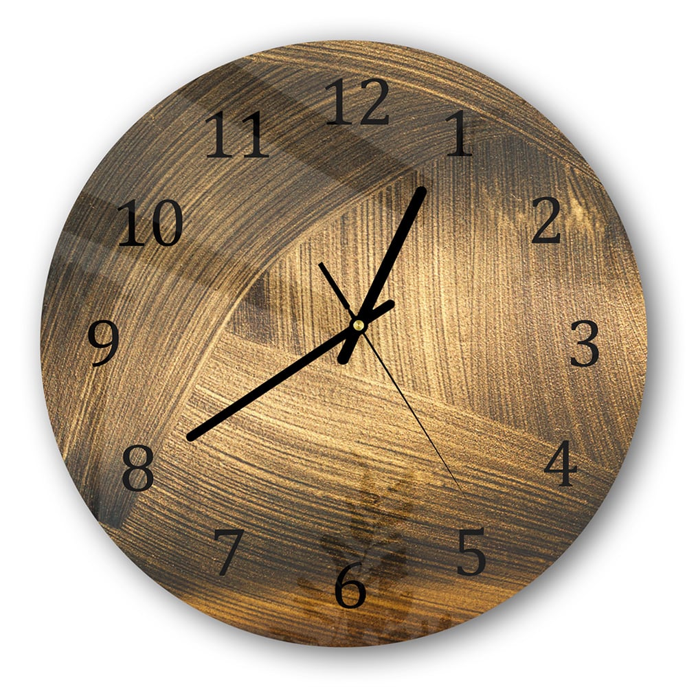 Wanduhr Rund - Goldene Schwünge