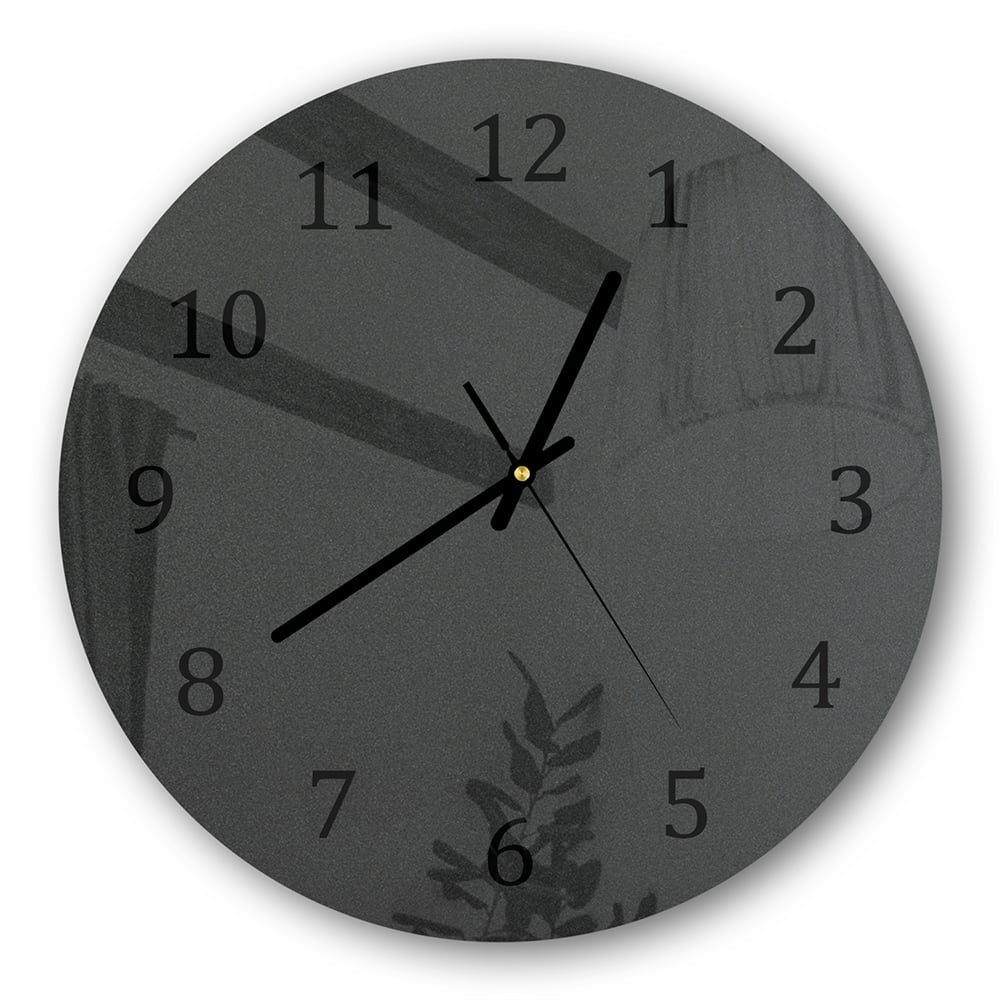 Wanduhr Rund - Mattschwarzer Hintergrund