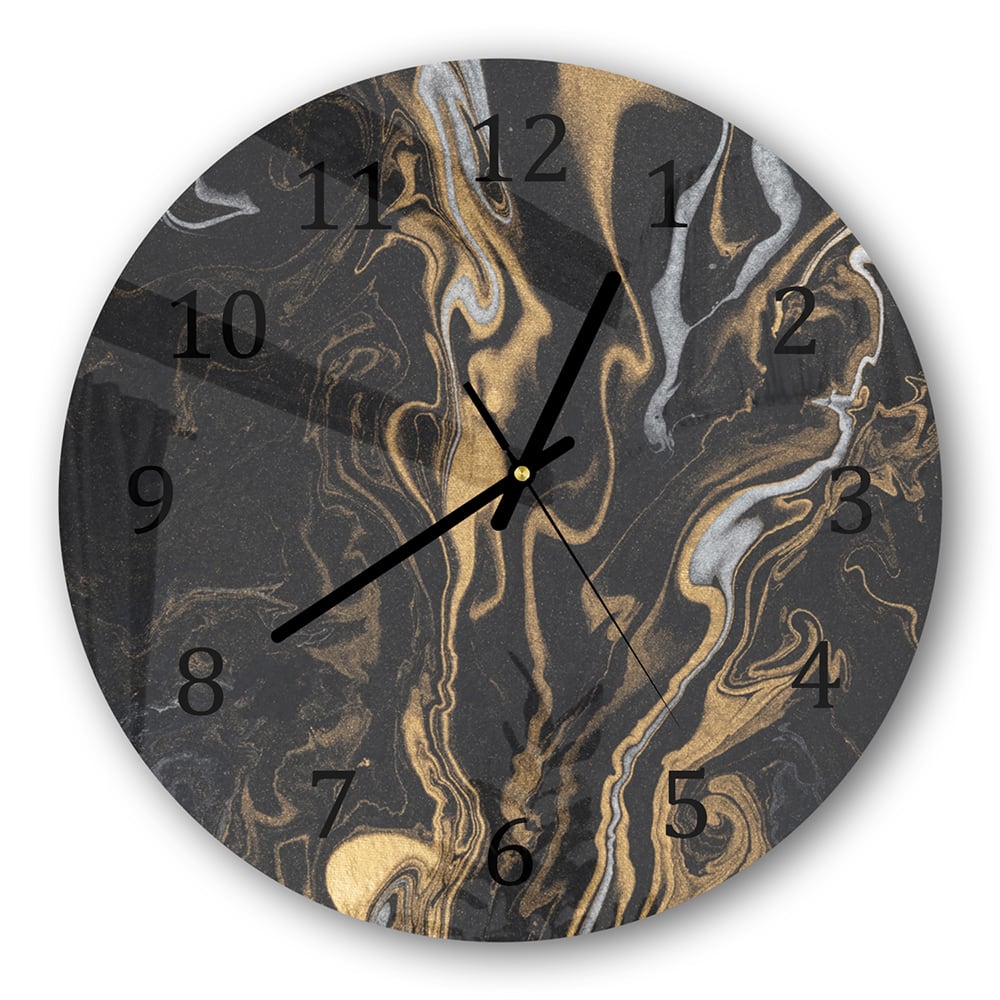 Wanduhr Rund - Marmorierte Tintentextur