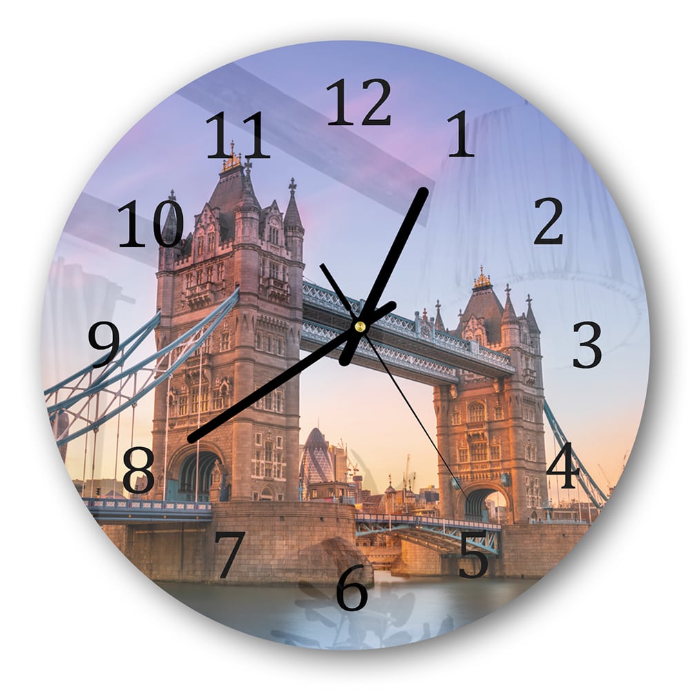 Wanduhr Rund - Tower Bridge bei Sonnenuntergang