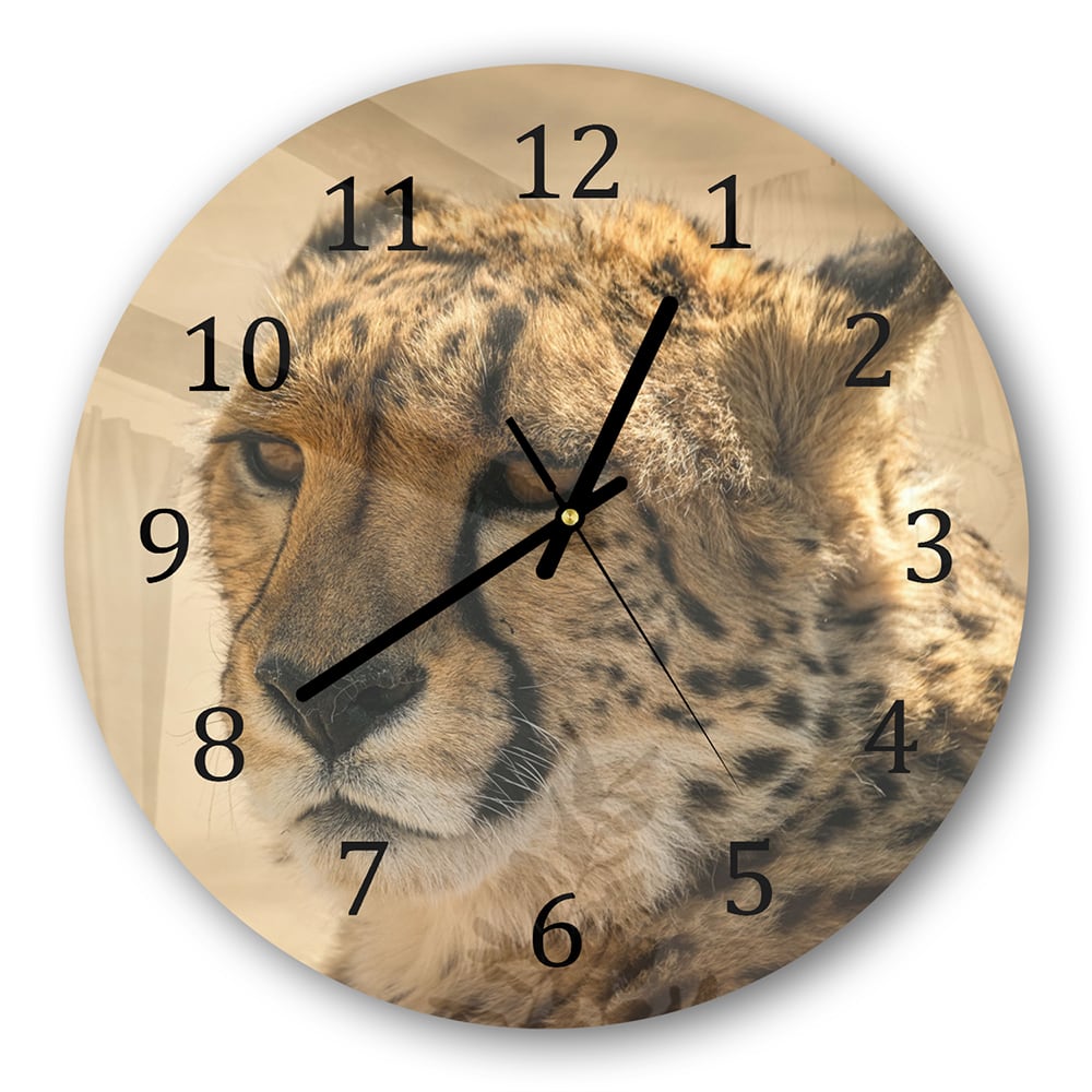 Wanduhr Rund - Gepard Nahaufnahme