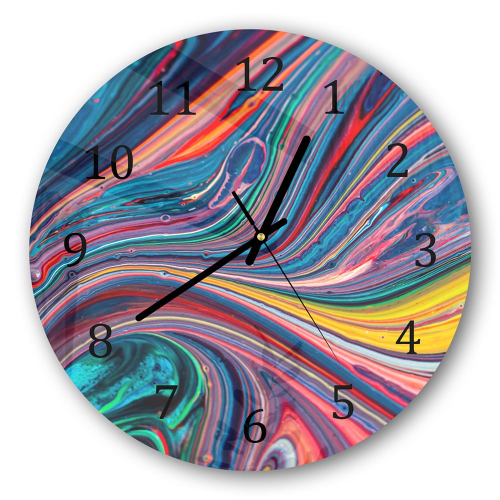 Wanduhr Rund - Bunte Acrylfarbe