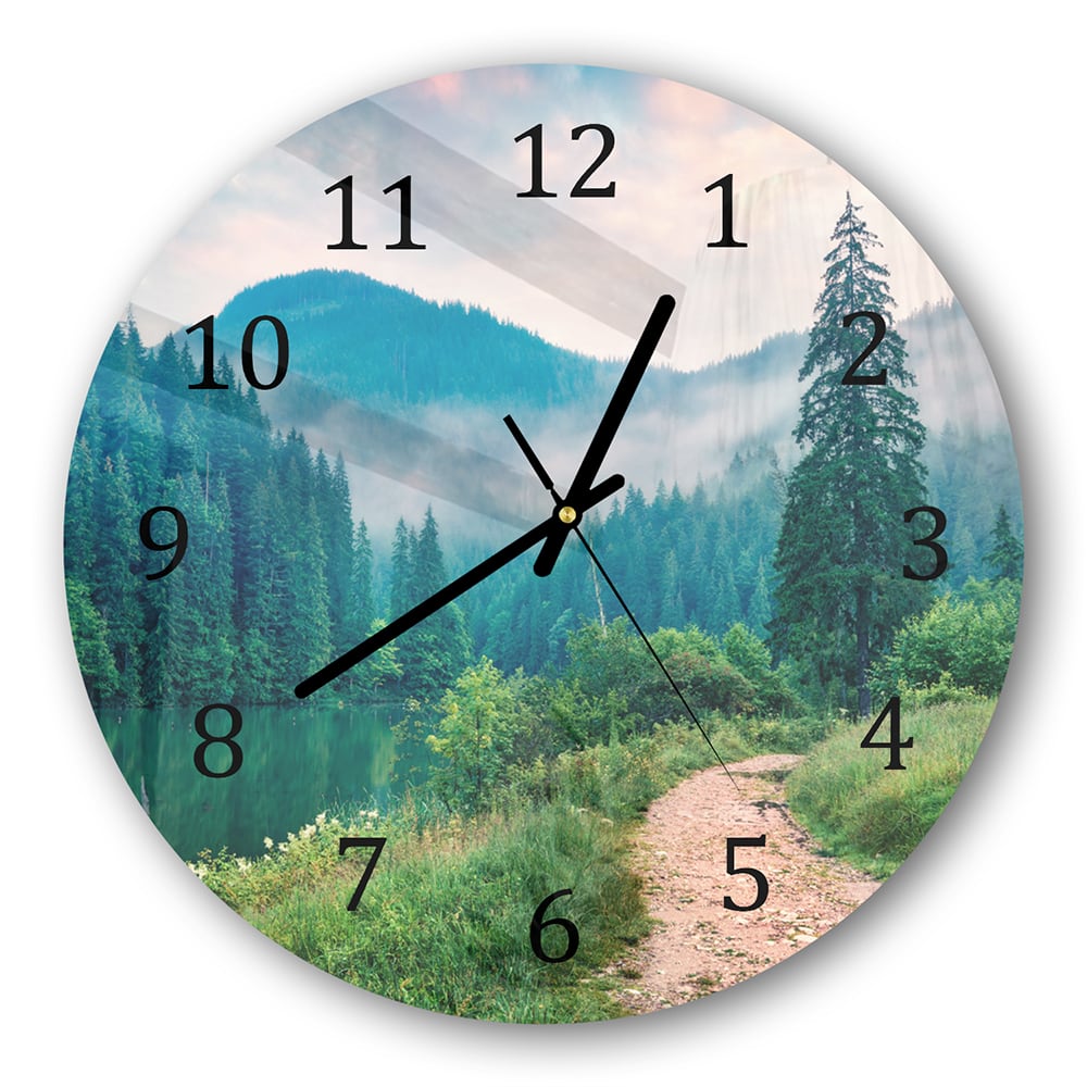 Wanduhr Rund - Nebeliges Lacu Rosu-See