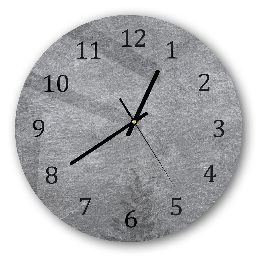 Wanduhr Rund - Natürlicher grauer Granit