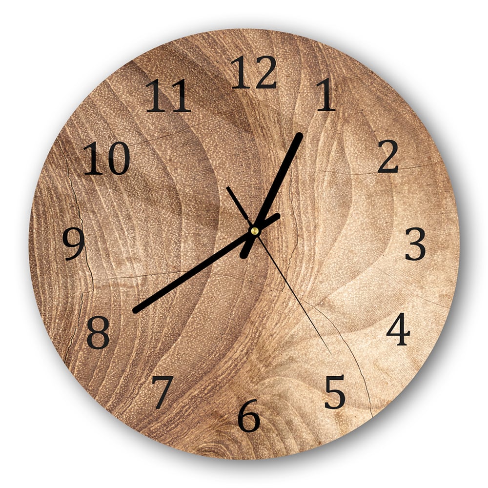 Wanduhr Rund - Holztextur
