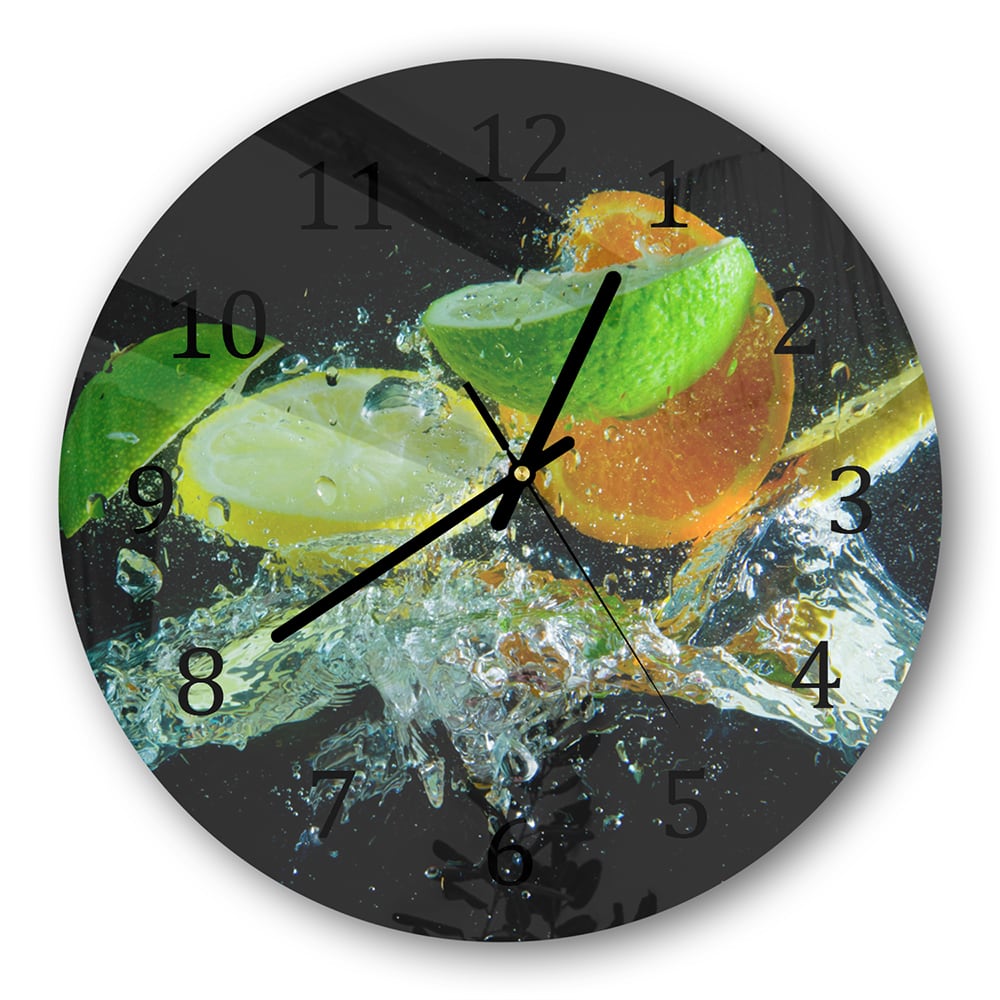 Wanduhr Rund - Zitrus-Splash