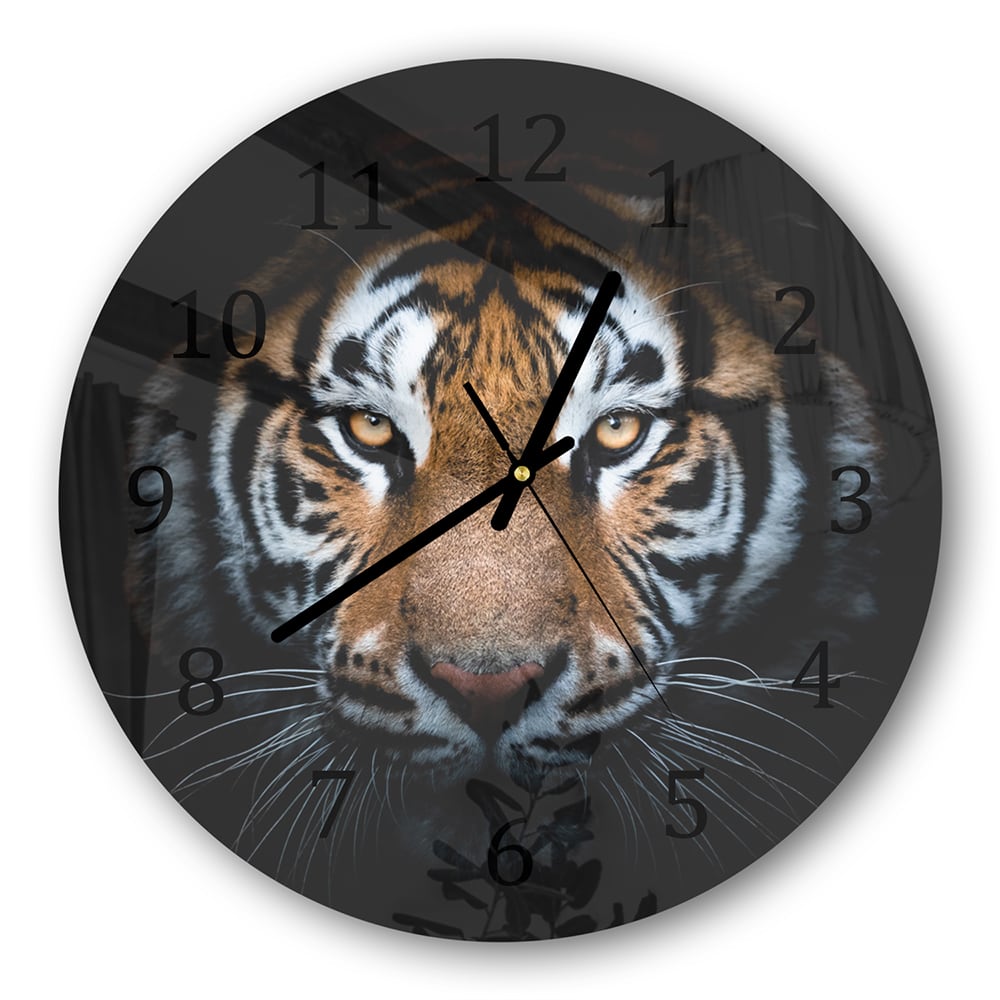 Wanduhr Rund - Tiger-Porträt