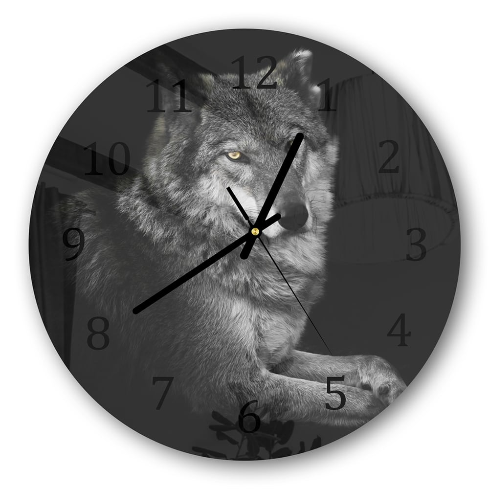 Wanduhr Rund - Weiblicher Wolf