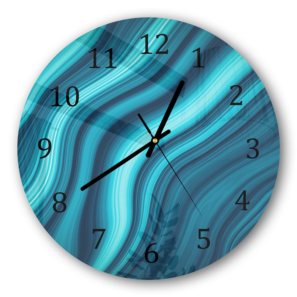 Wanduhr Rund - Blaue Marmor-Tinte-Textur