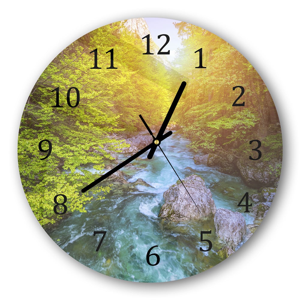 Wanduhr Rund - Kristallklares Bergwasser