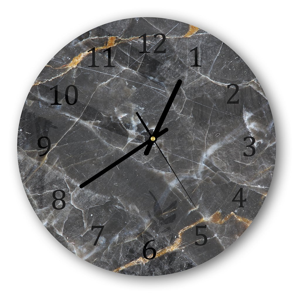 Wanduhr Rund - Goldadern-Marmor
