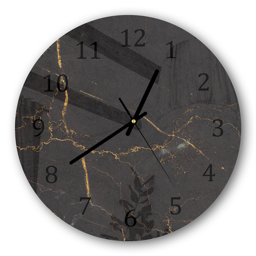 Wanduhr Rund - Goldader-Marmor
