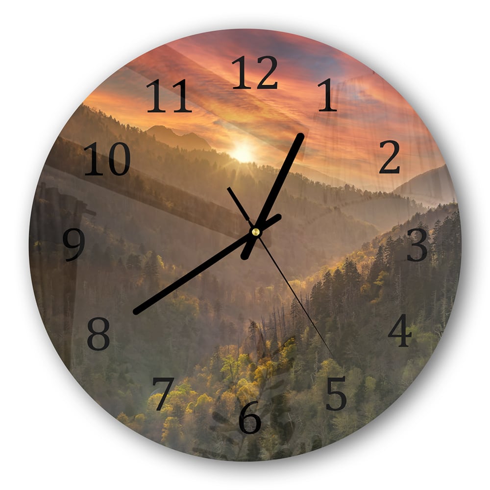 Wanduhr Rund - Great Smoky Mountains in den USA