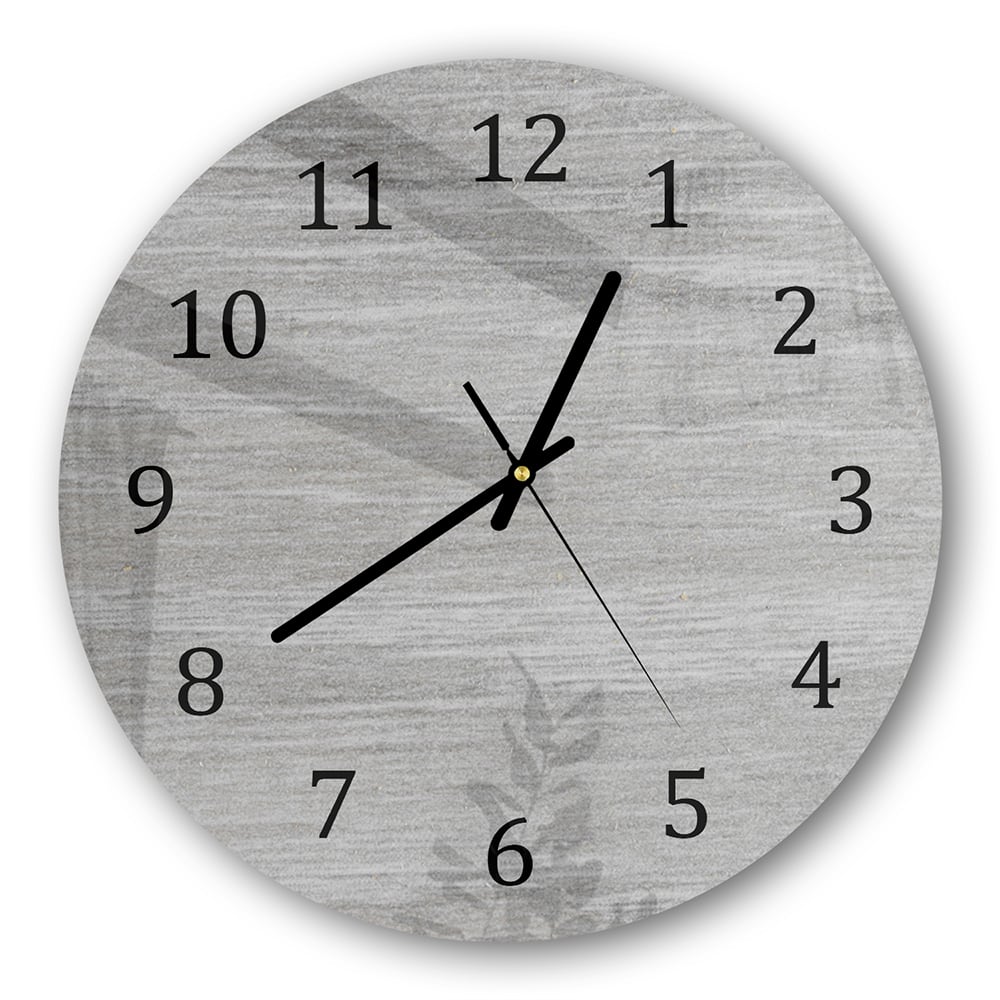 Wanduhr Rund - Graues Holz Nahaufnahme